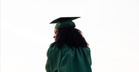 high school graduate thinking about future and college