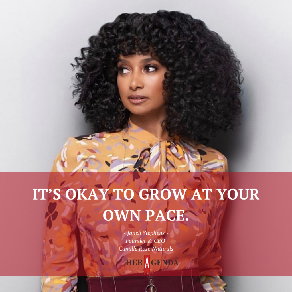 "it’s okay to grow at your own pace." -Janell Stephens Camille Rose Naturals via Her Agenda