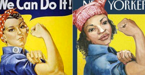 Rosie the Riveter, women of color, feminist symbols, feminist icons, Womens March, #WomensMarch, pink pussy hats, pussy hats, womens march hats,