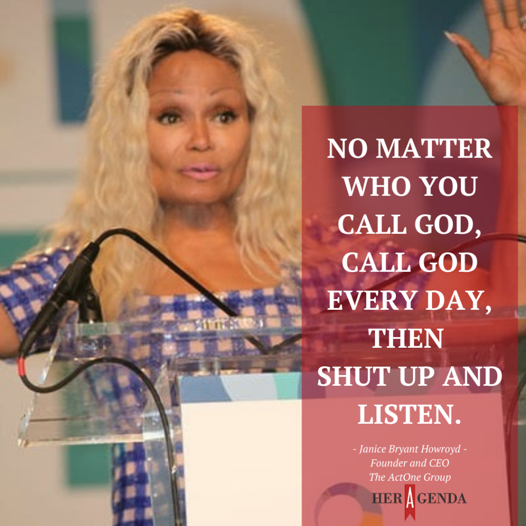 "no matter who you call God, call God every day, then shut up and listen"