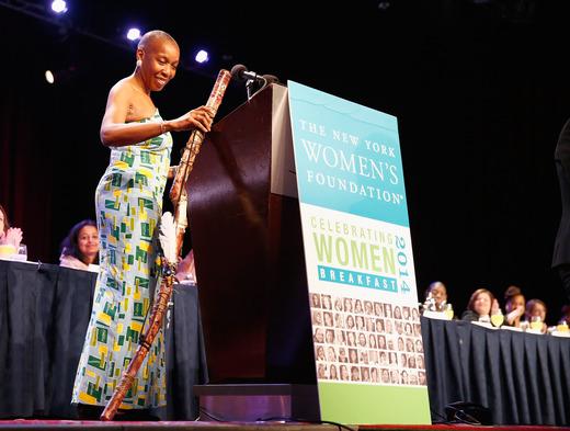 Soffiyah Elijah accepting her award at The New York Women’s Foundation 27th Annual Celebrating Women Breakfast 