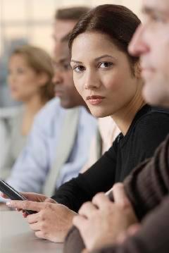 Businesswoman with Handheld Device