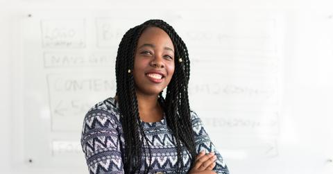 woman smiling business