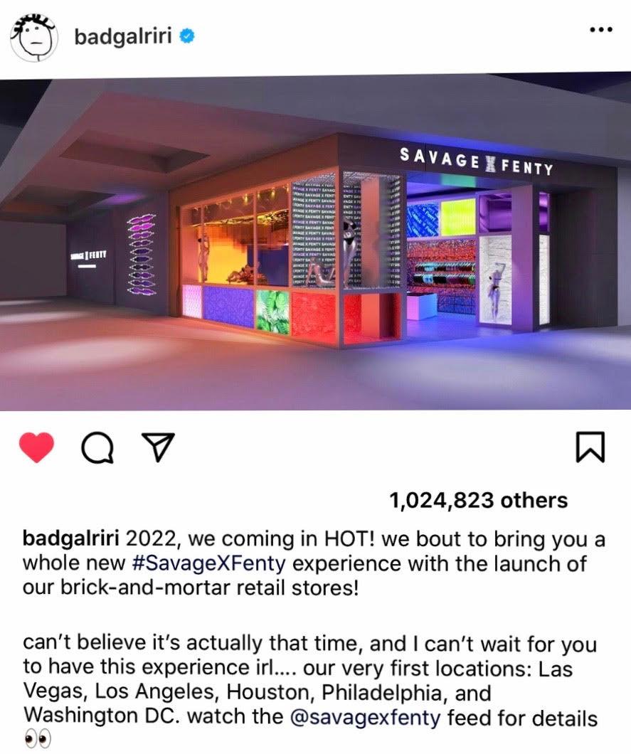 Savage x Fenty Stores Set To Open In Time For Valentine's Day