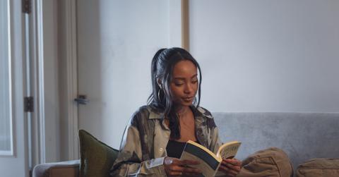 woman reading a book