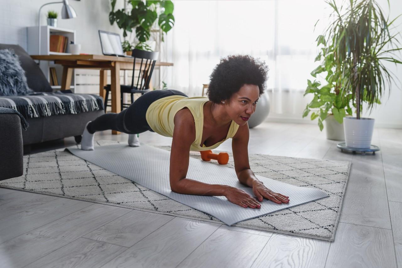 woman workout home