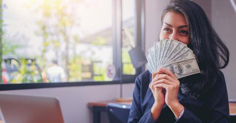 woman with cash