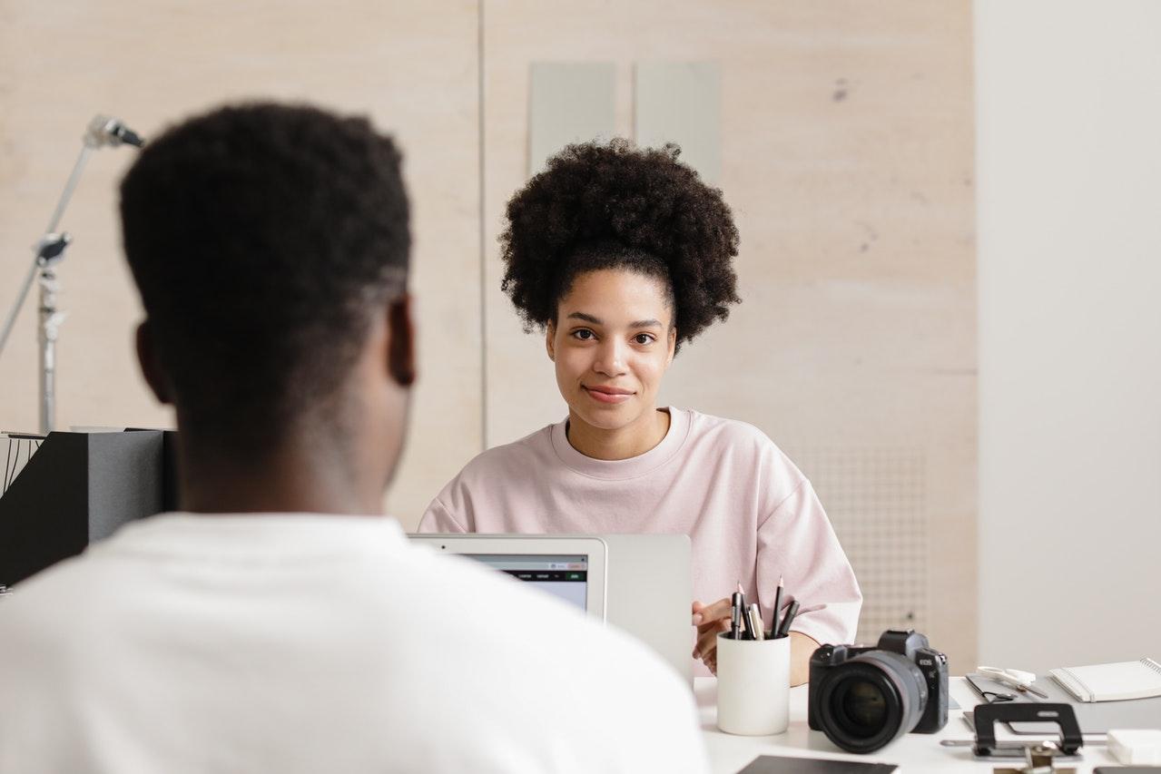 Man and woman at work