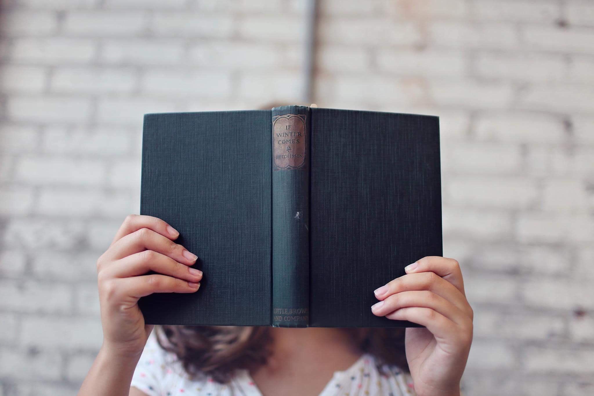 woman reading a book