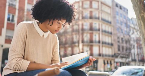 woman reading a book