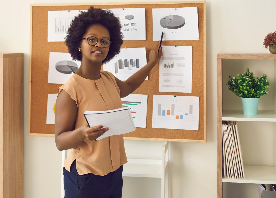 woman making a presentation