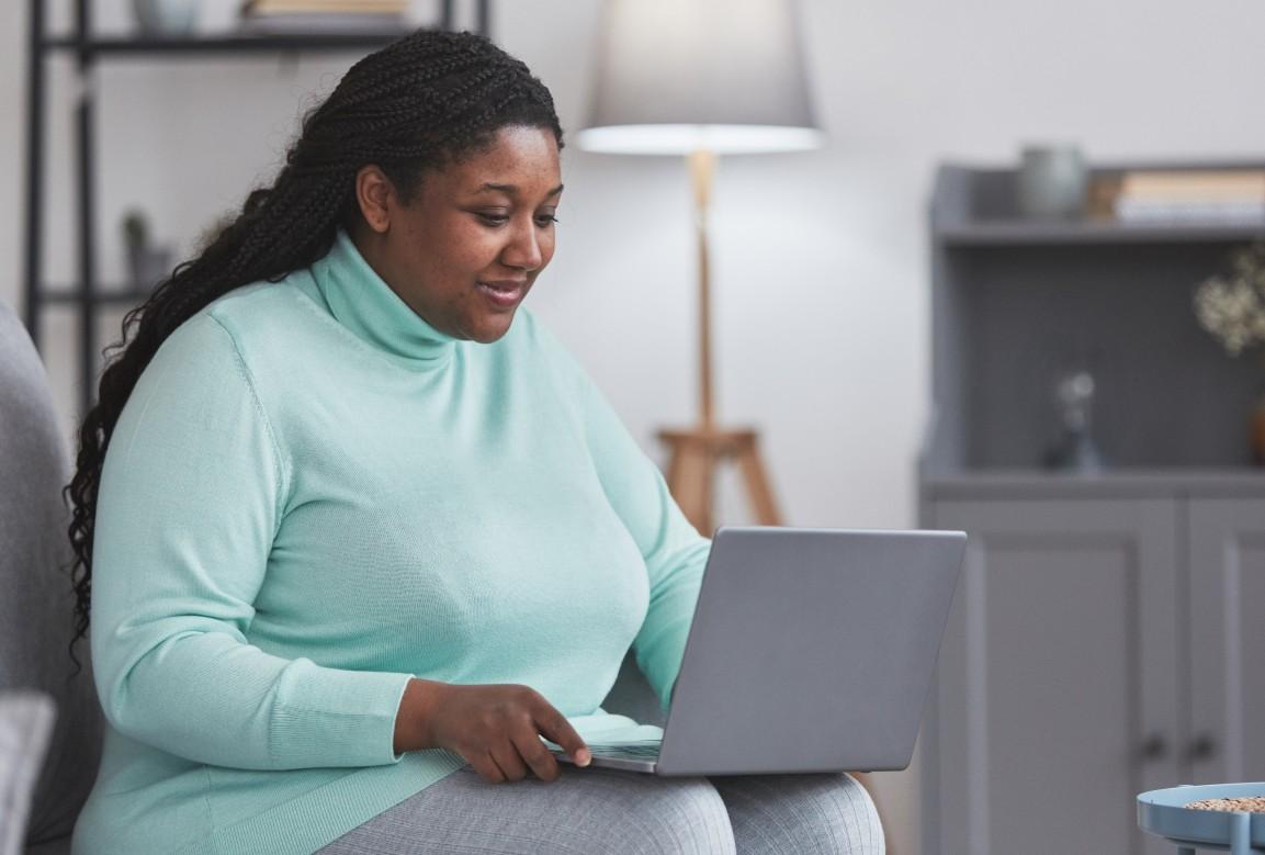 woman on computer