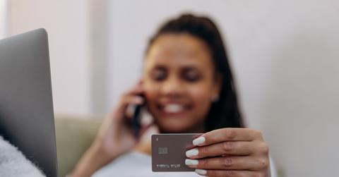 Woman online shopping