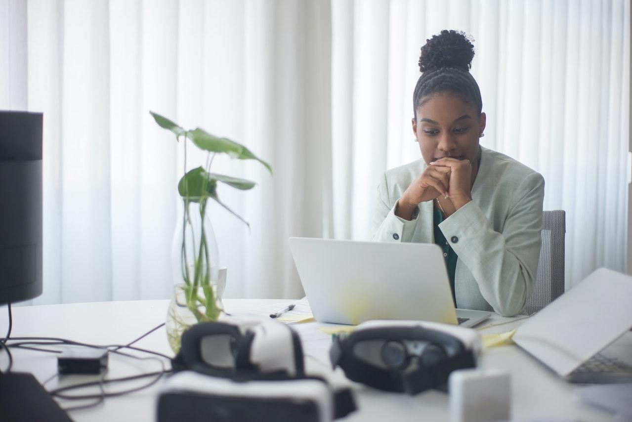 businesswoman at computer