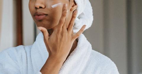 woman doing skincare
