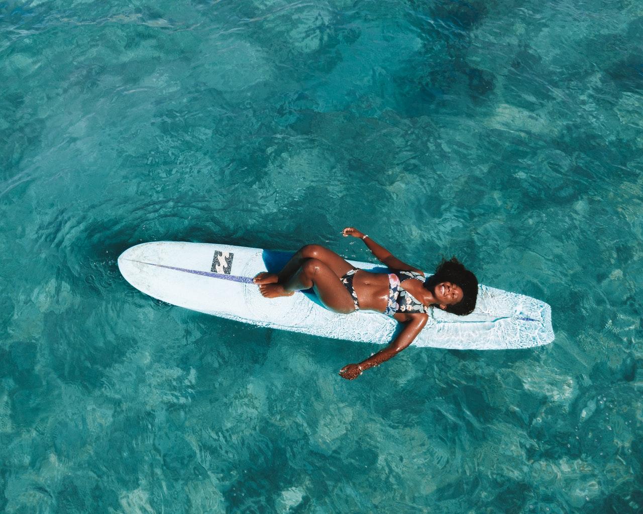 woman on surf board