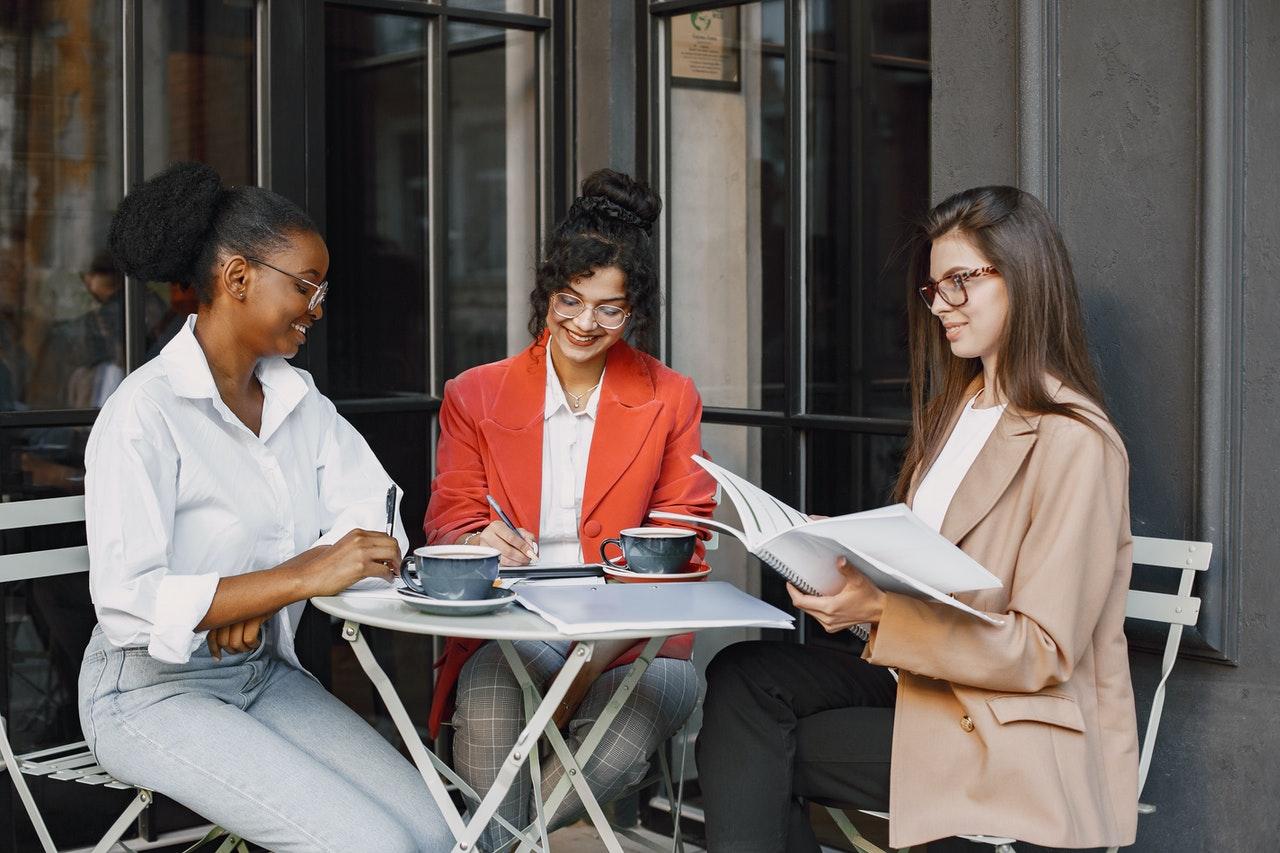 young professionals having coffee