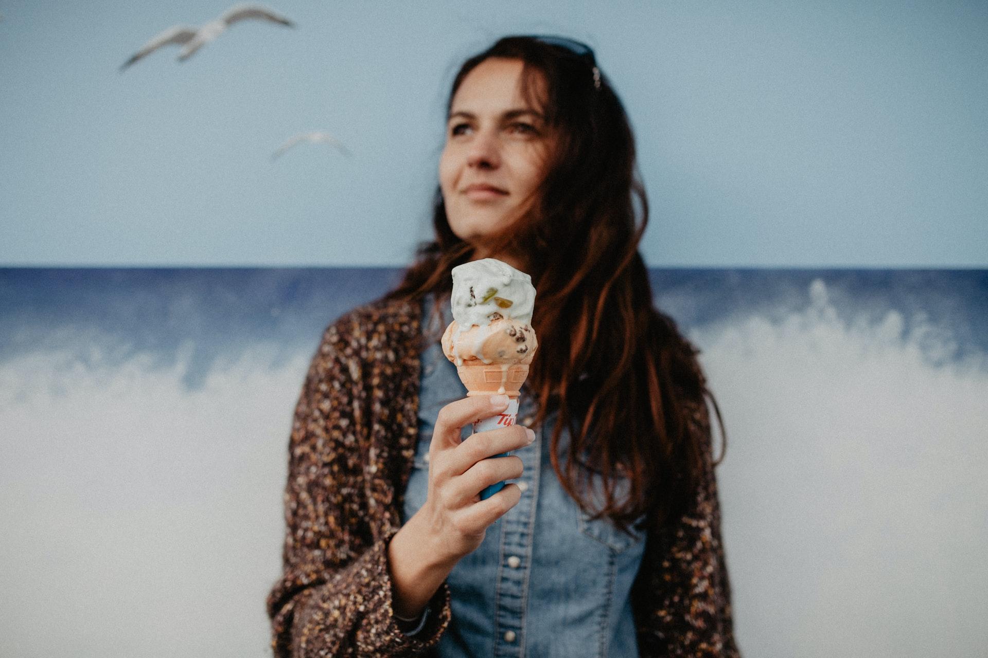 Woman with ice cream