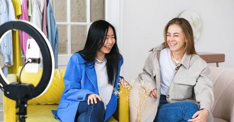 woman filming for TikTok