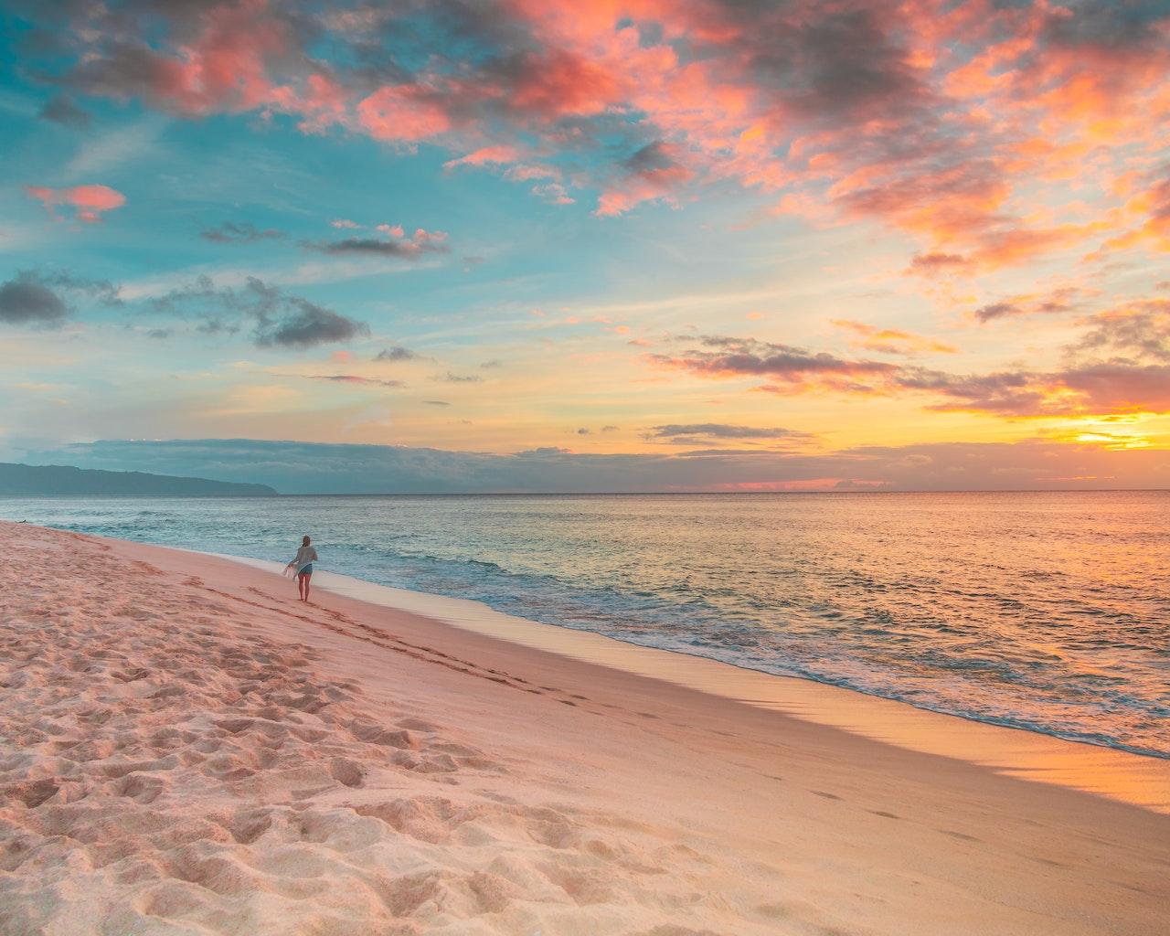 woman on a beach