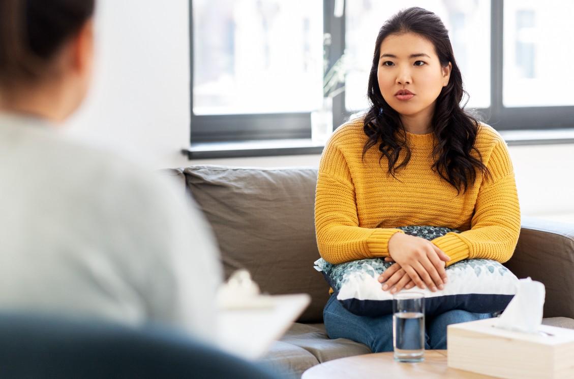 woman having conversation