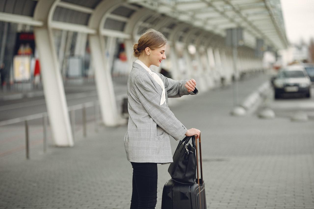 woman with luggage