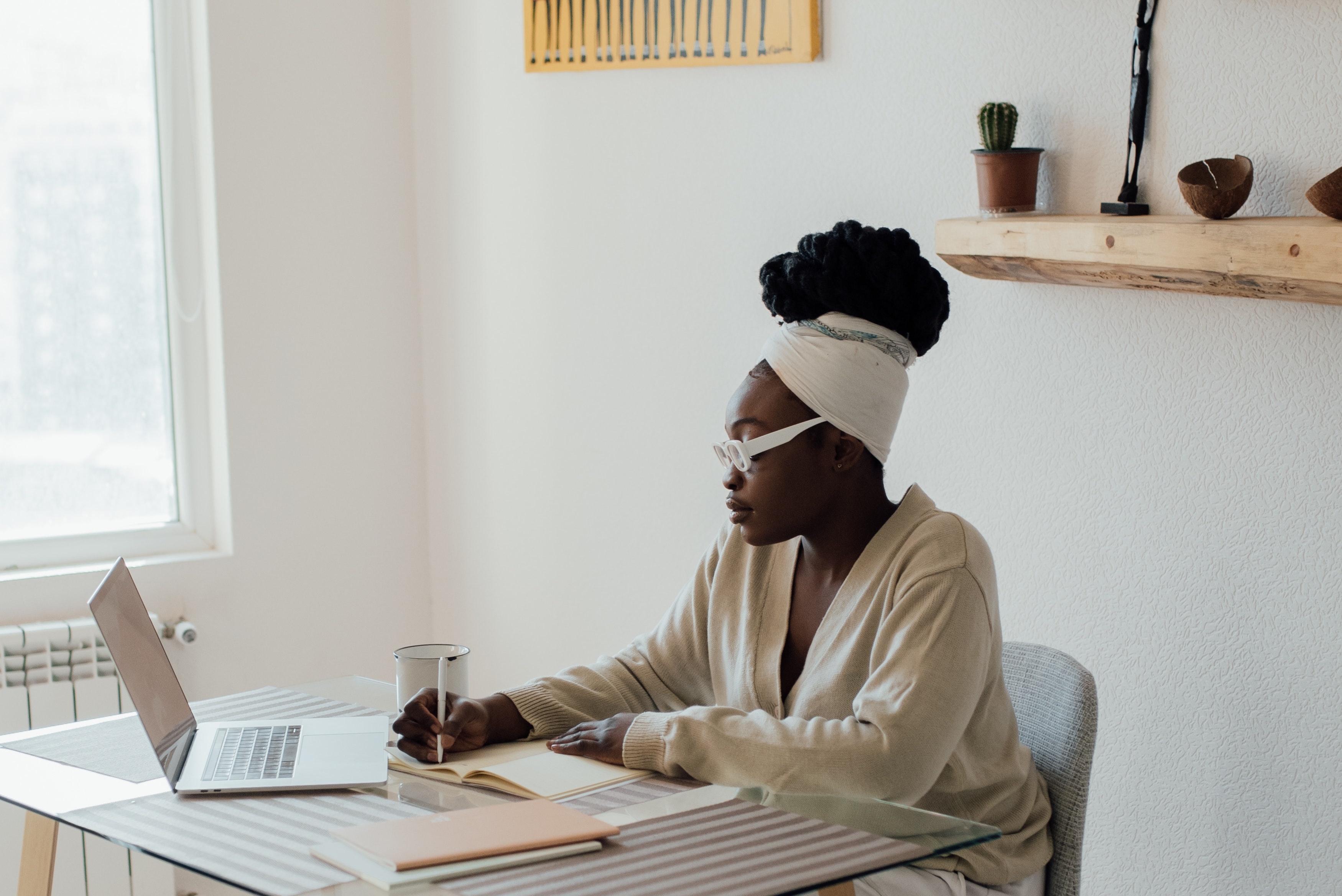 woman on computer