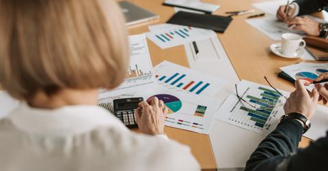 woman with calculator