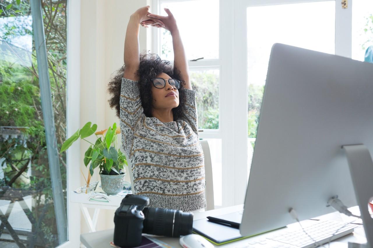 woman stretching