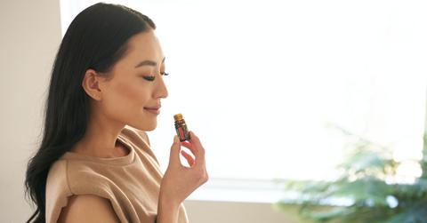 woman with essential oil