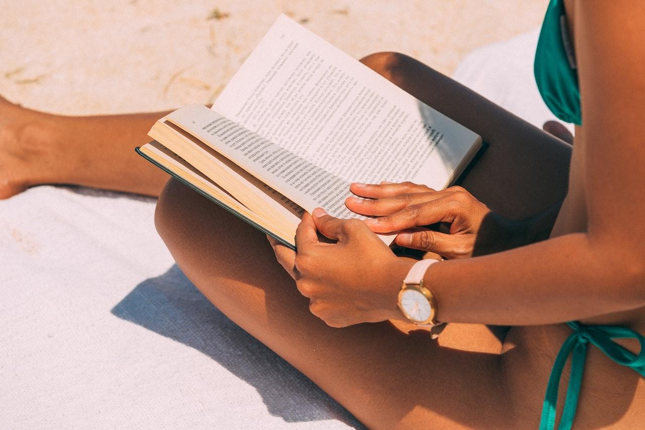 woman reading a book