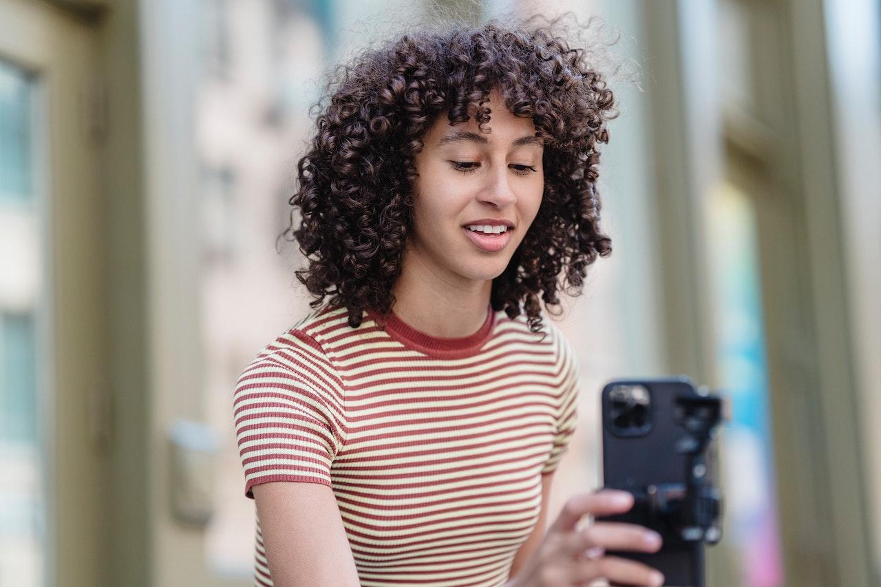 woman on smartphone