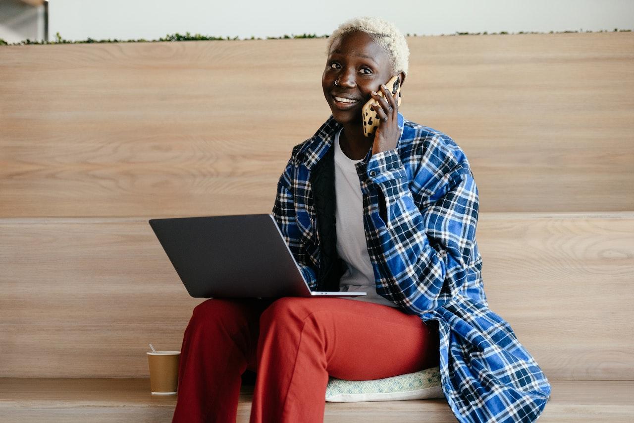 woman on phone