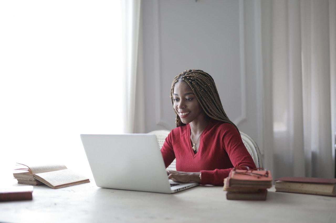 woman in virtual meeting