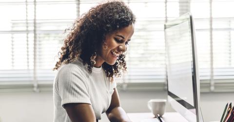 woman working from home