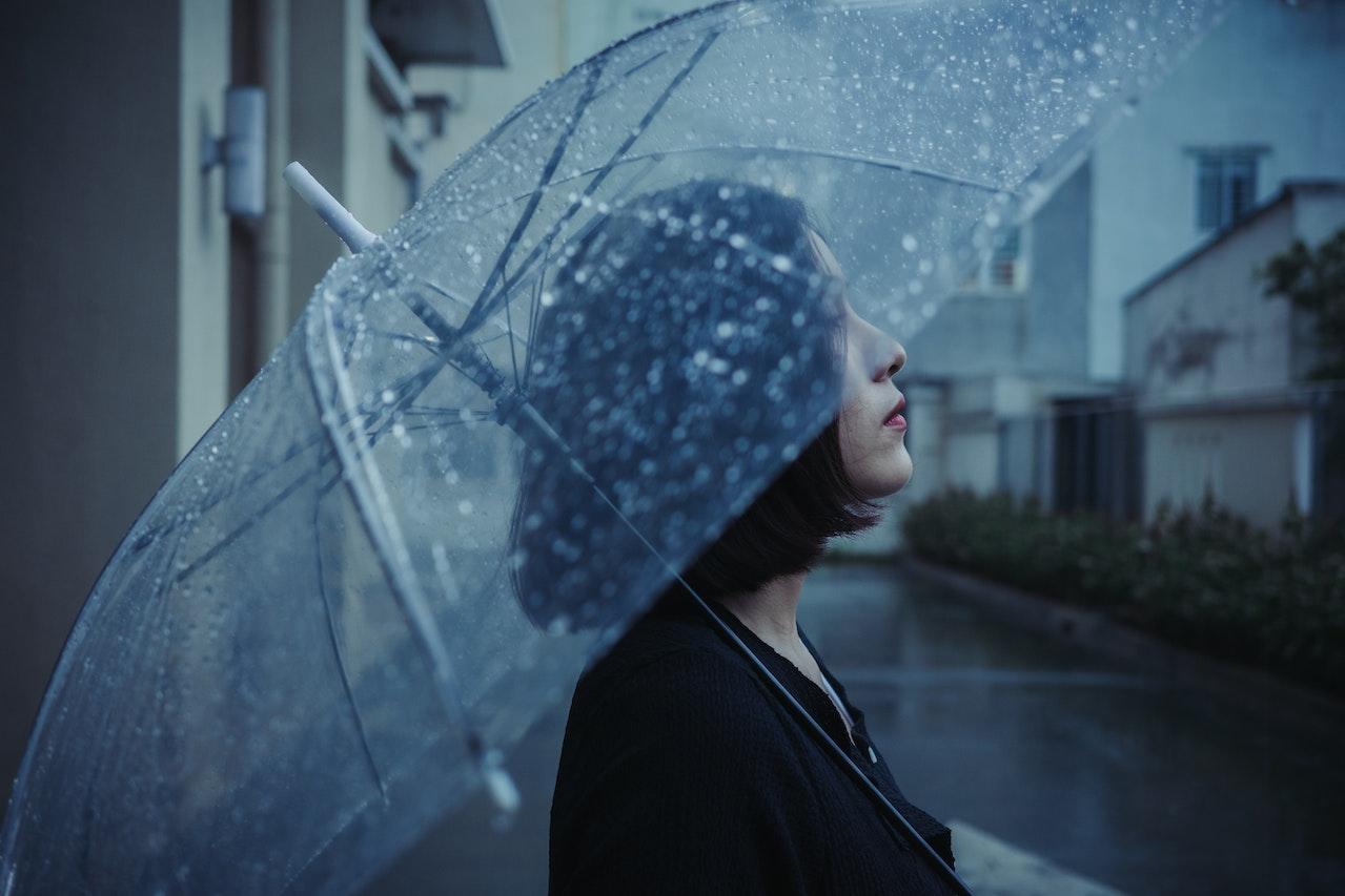 Woman in the rain