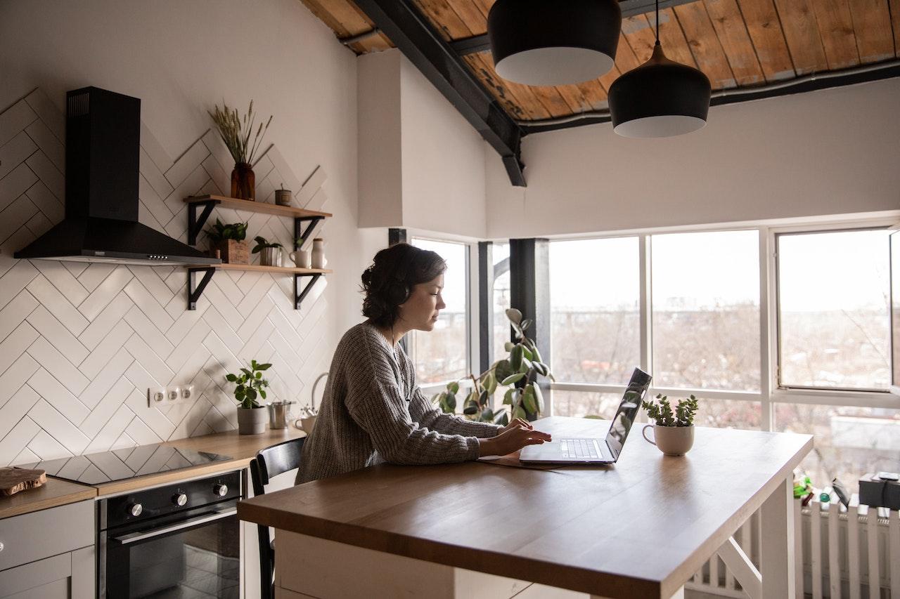 woman on computer