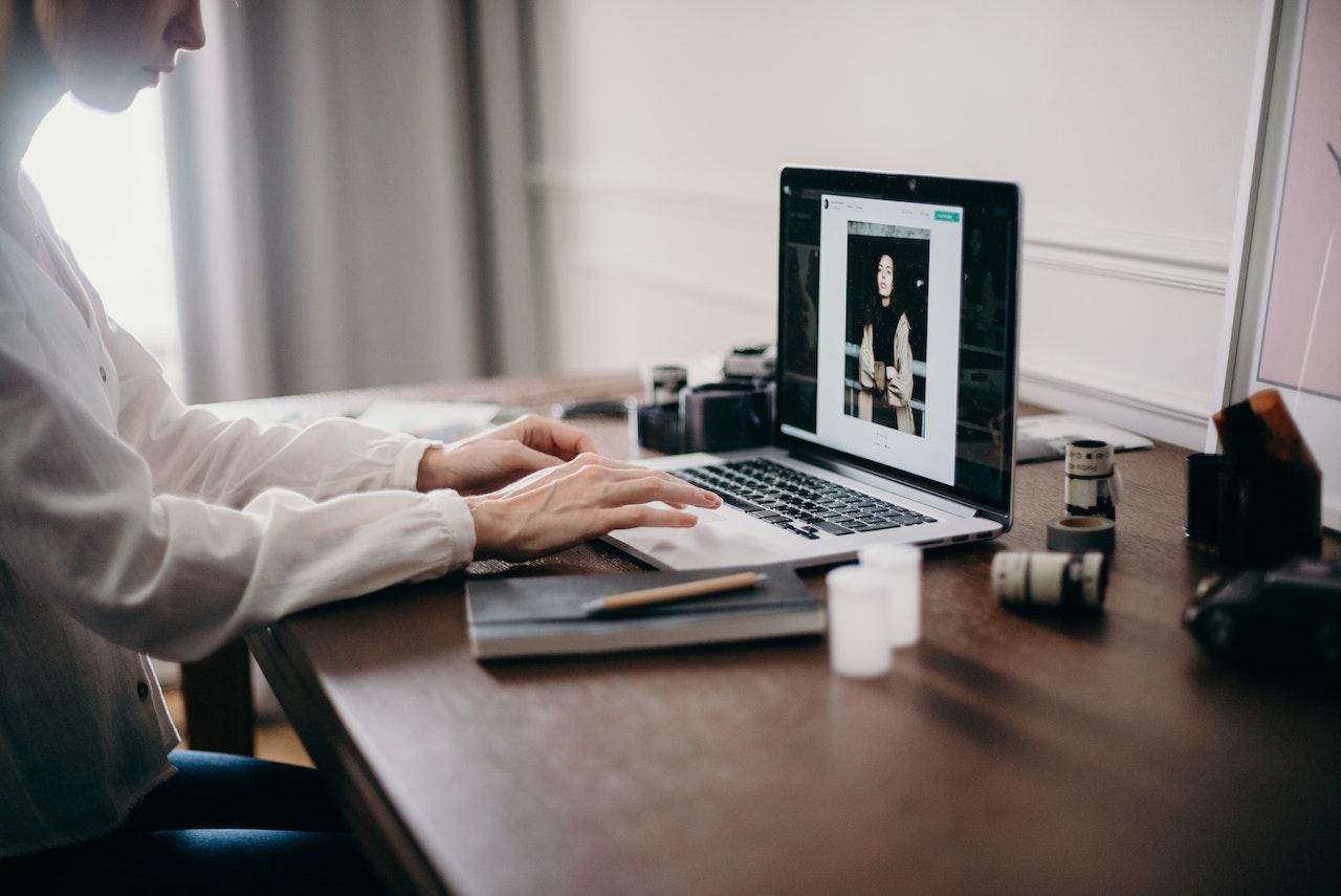 woman on computer