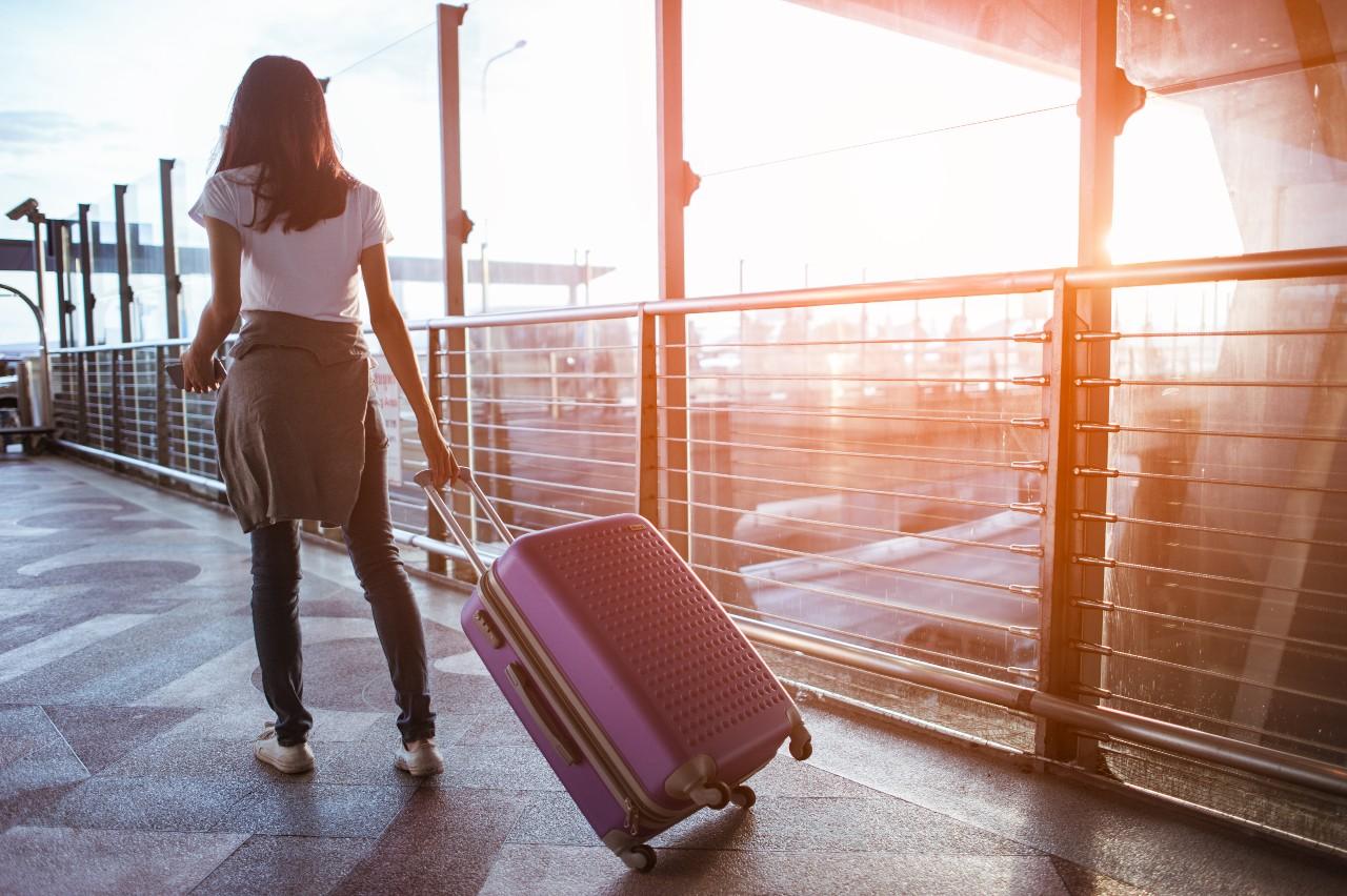 woman with suitcase