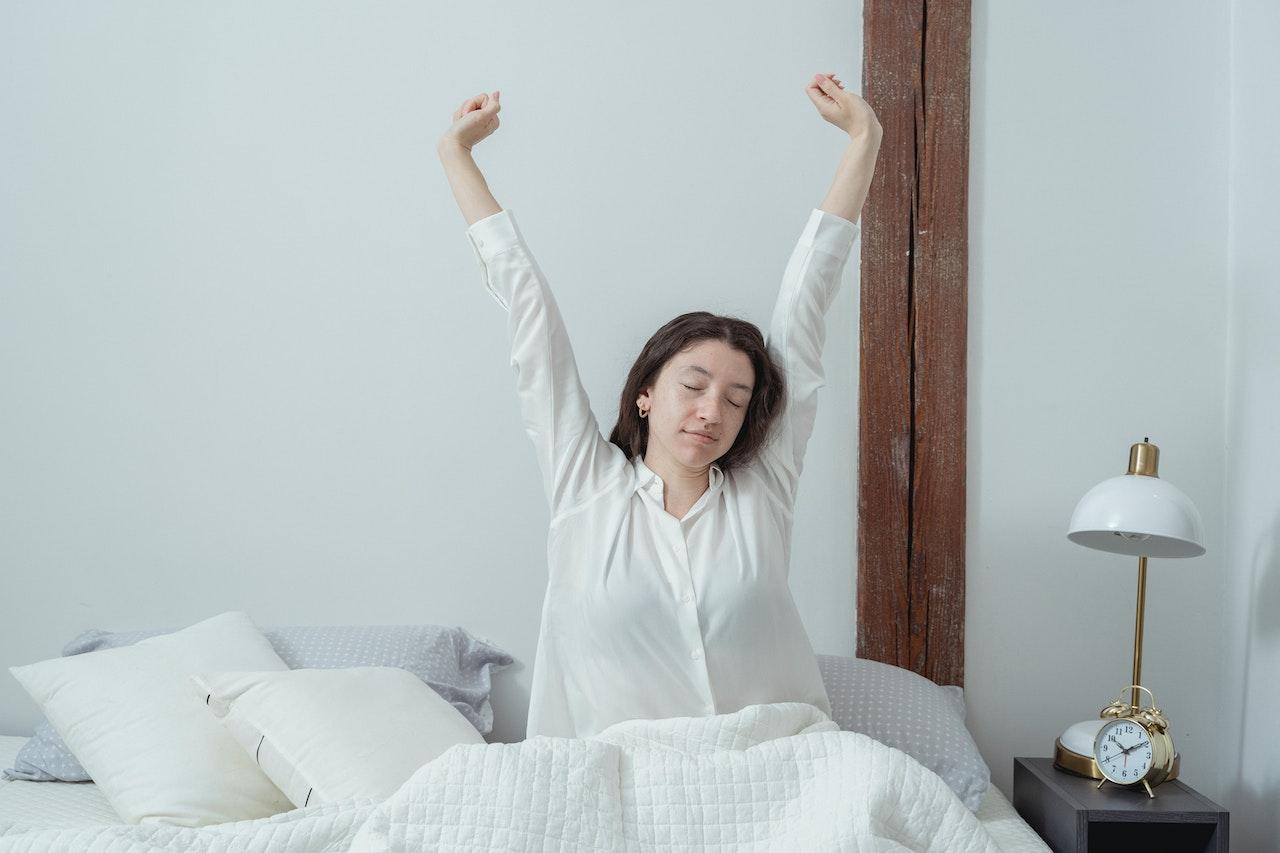 woman waking up