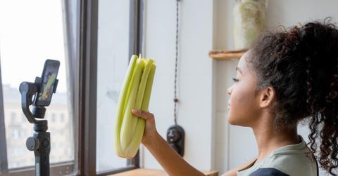 Woman creating content