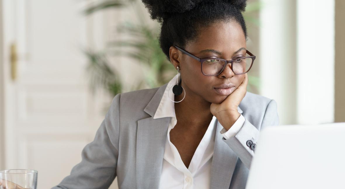 woman on computer