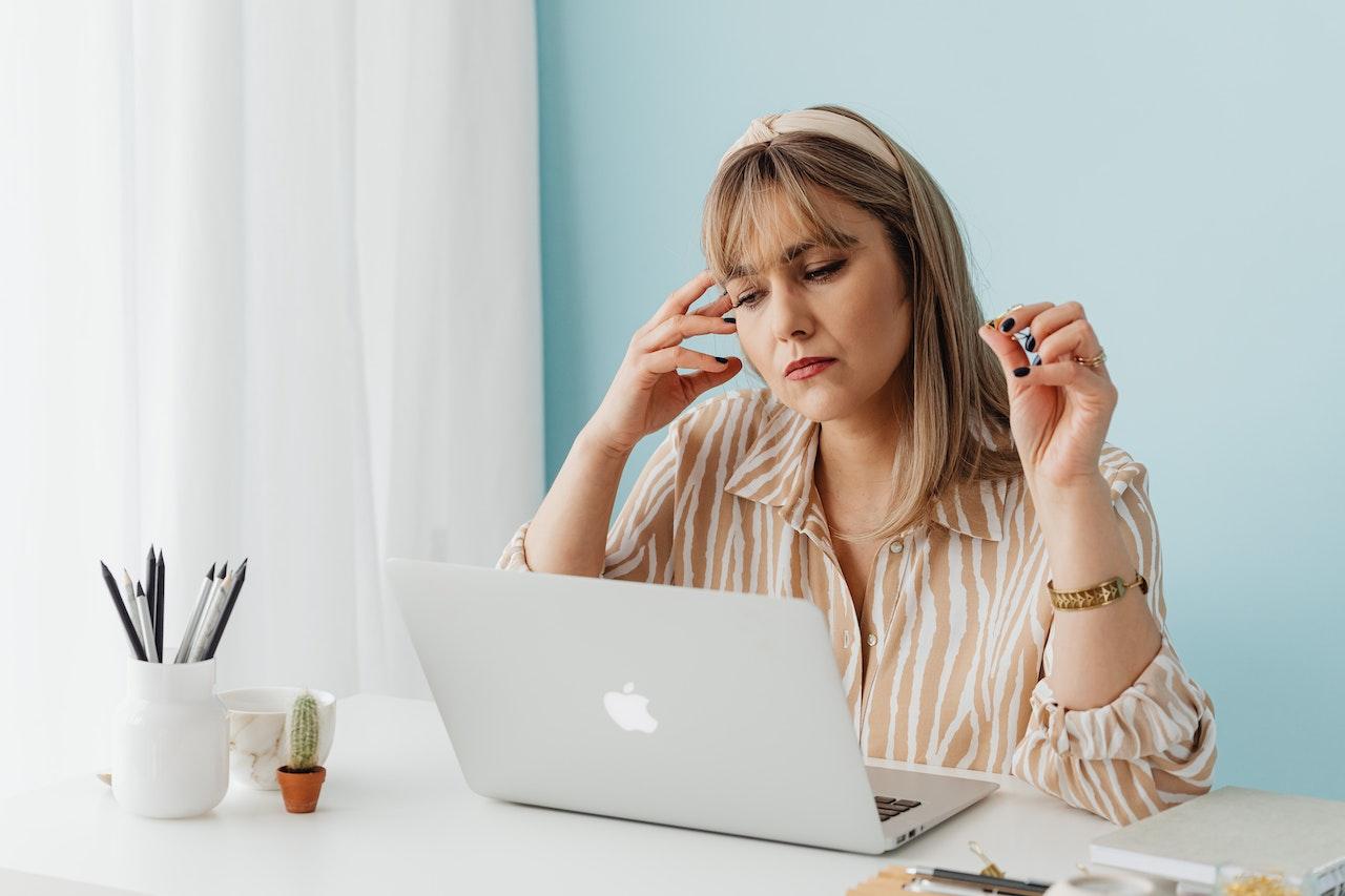 woman in home office