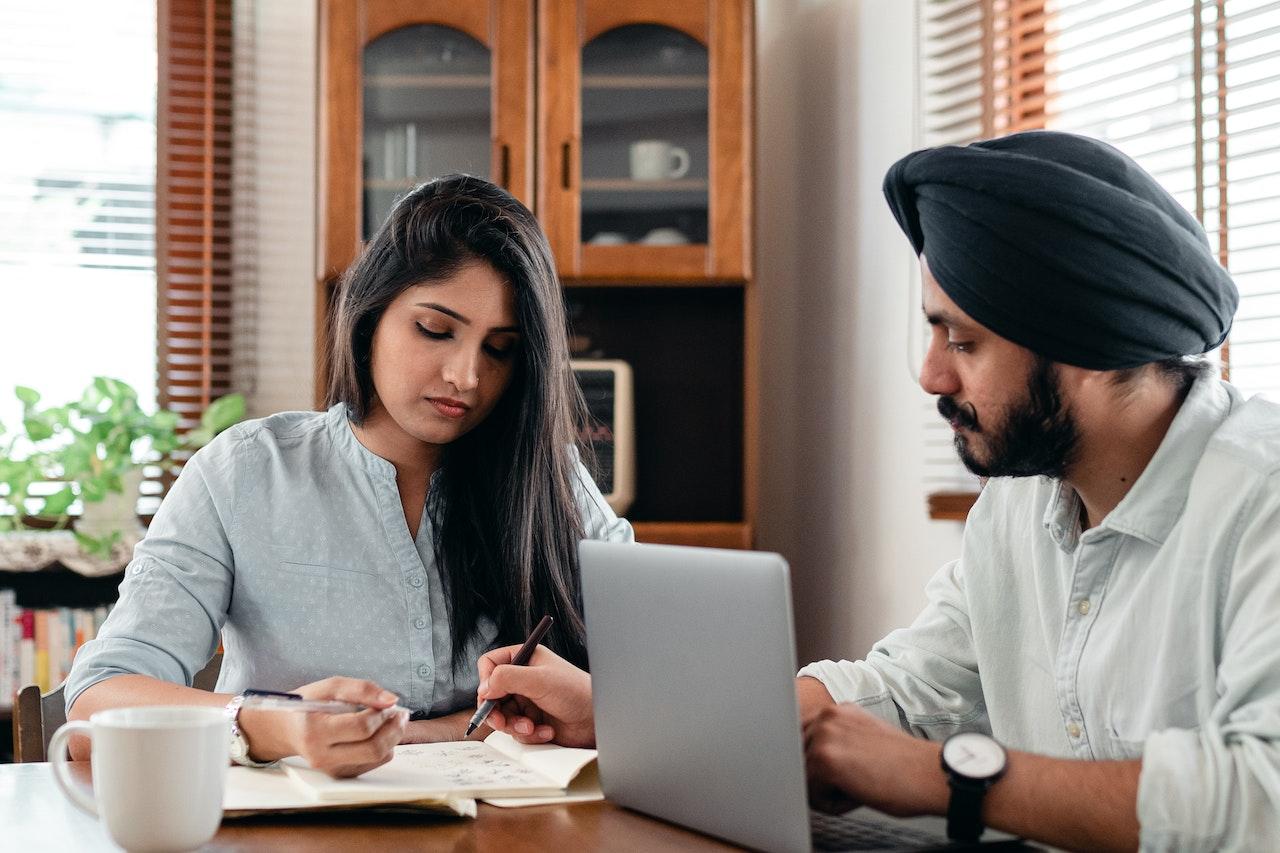 Two employees working