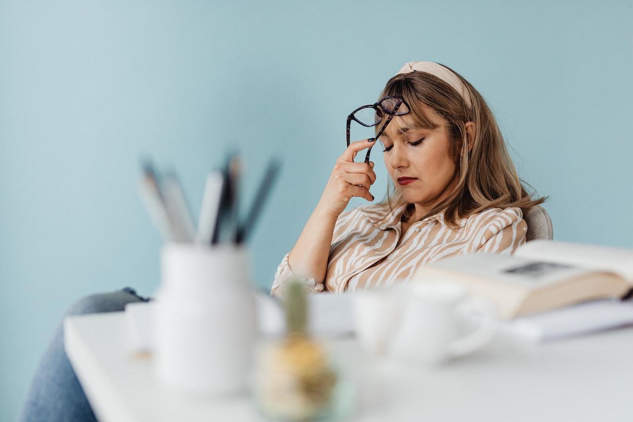 woman stressed at work