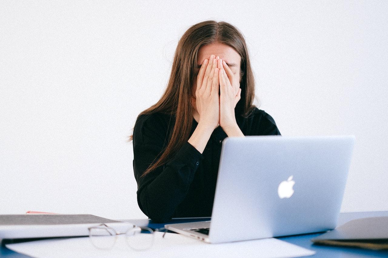 woman stressed at work