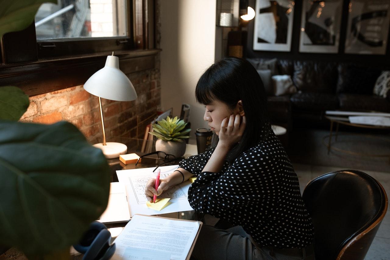 Woman at a desk