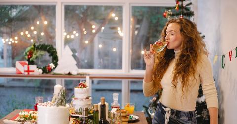 Woman drinking cocktail