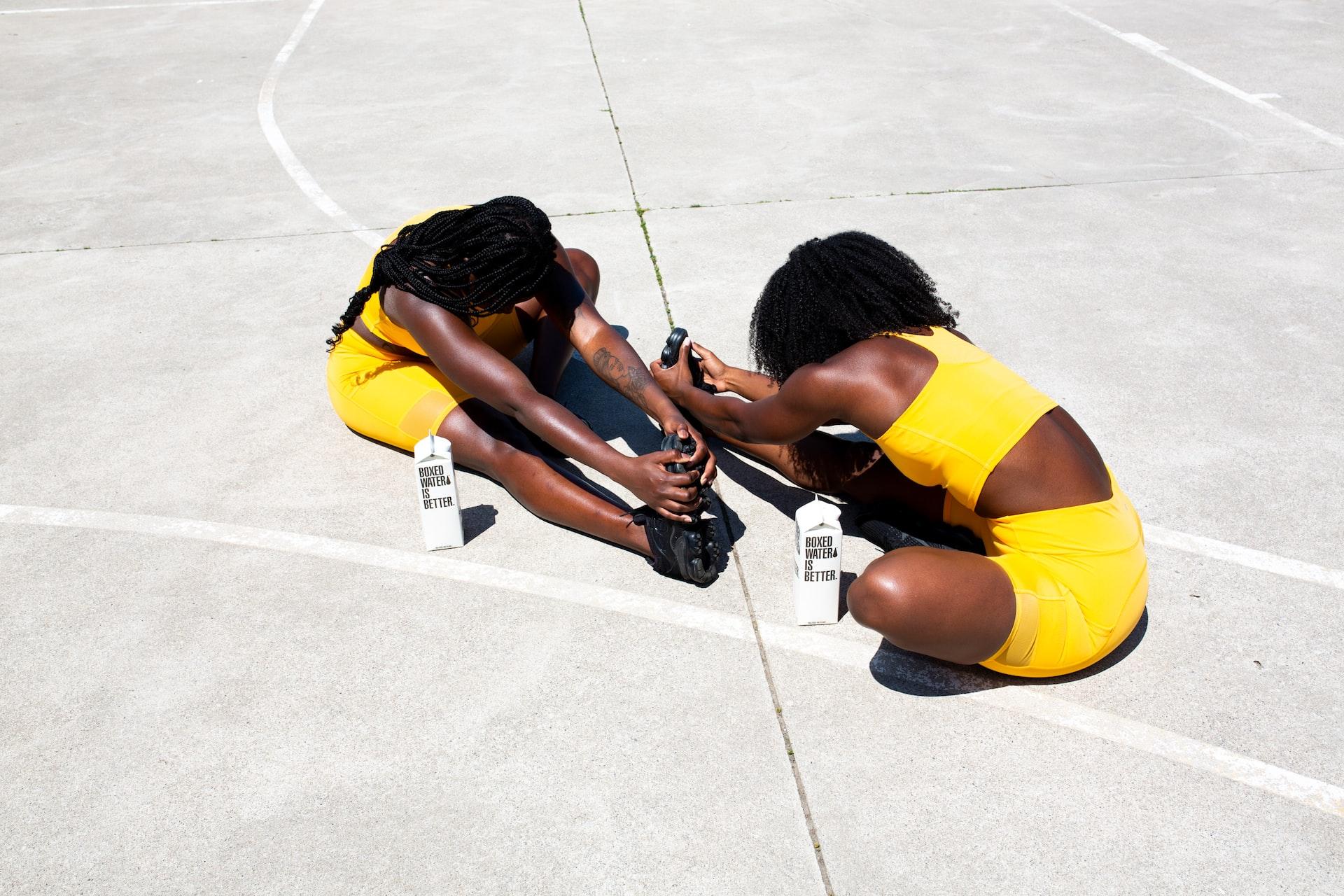 Women stretching