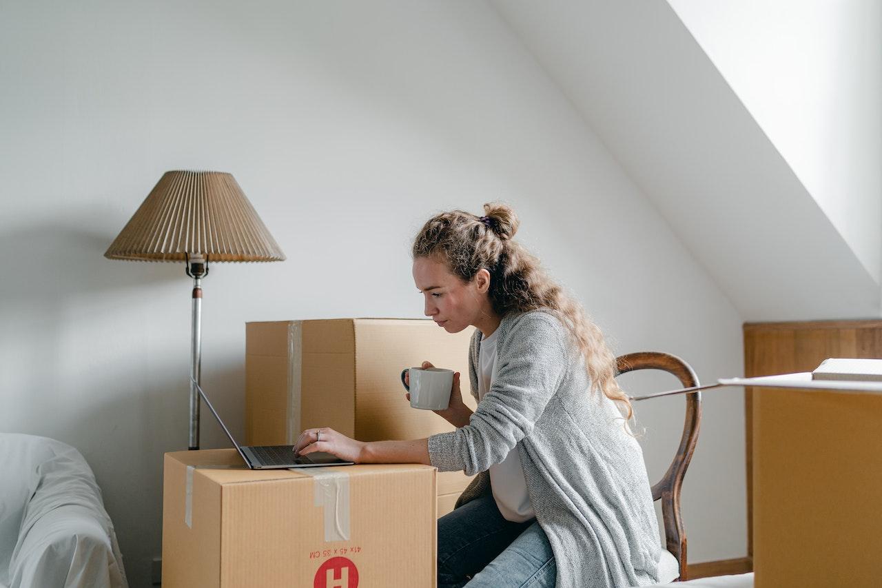 woman on computer